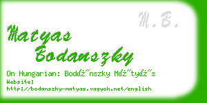 matyas bodanszky business card